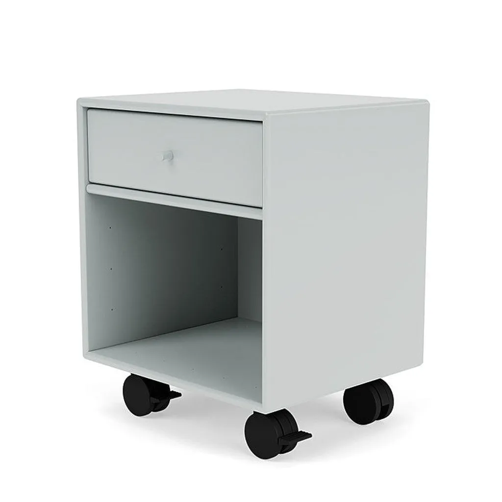 Montana Dream Nightstand With Castors, Oyster Grey