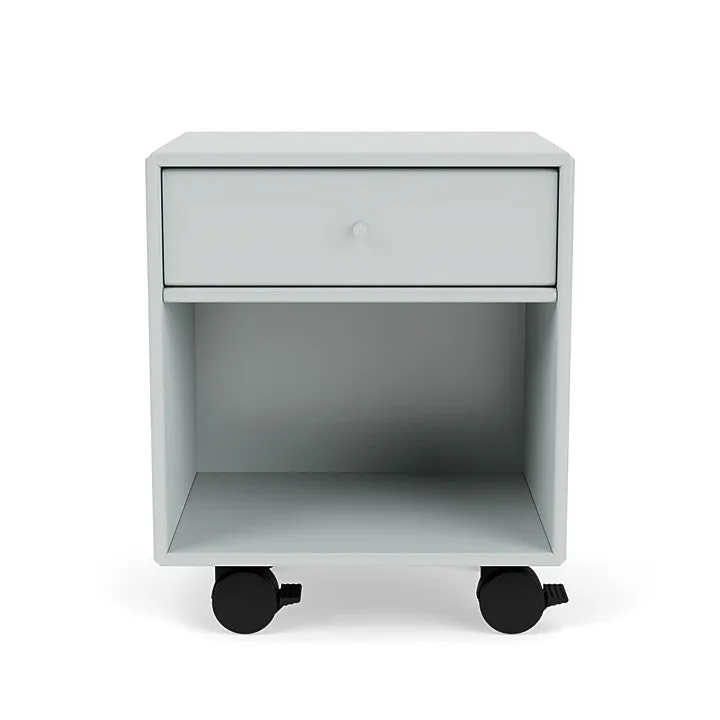 Montana Dream Nightstand With Castors, Oyster Grey