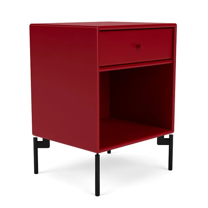 Montana Dream Nightstand With Legs, Beetroot/Black