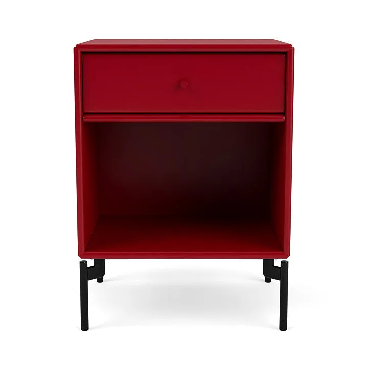 Montana Dream Nightstand With Legs, Beetroot/Black