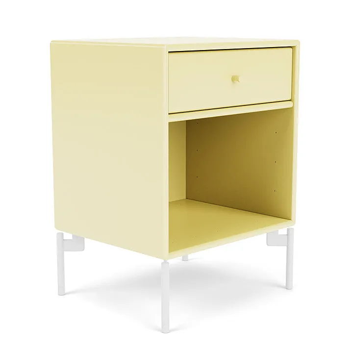 Montana Dream Nightstand With Legs, Camomile/Snow White