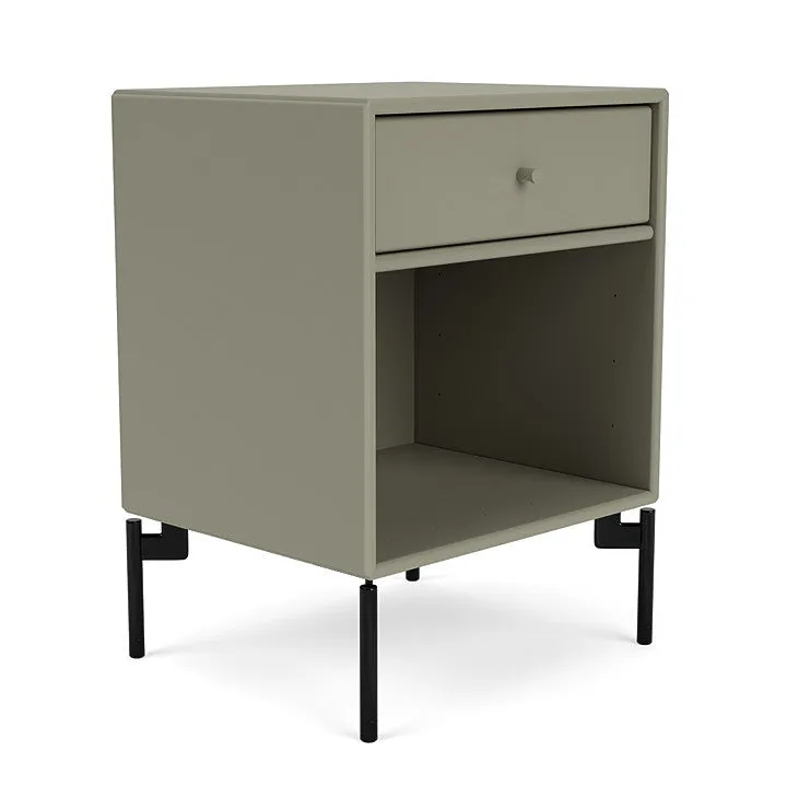 Montana Dream Nightstand With Legs, Fennel/Black