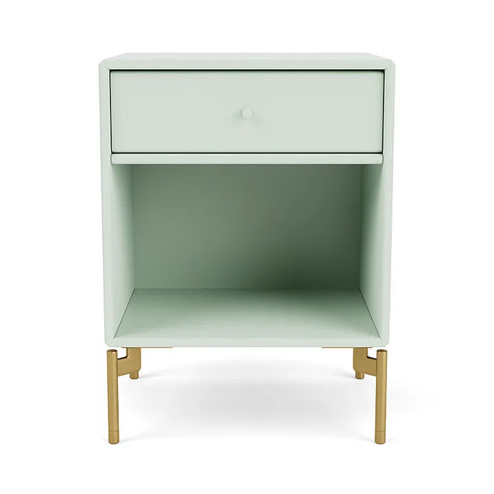 Montana Dream Nightstand With Legs, Mist/Brass