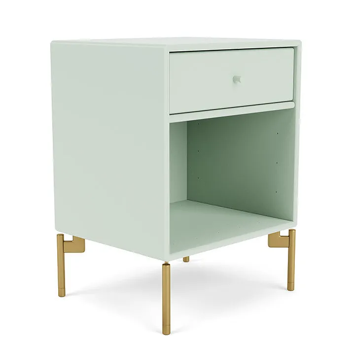 Montana Dream Nightstand With Legs, Mist/Brass