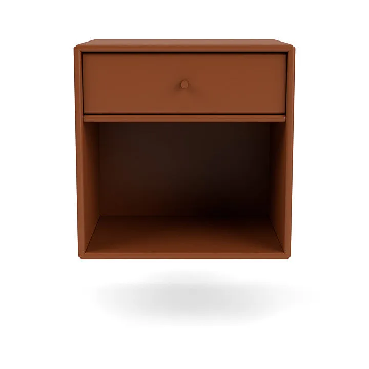 Montana Dream Nightstand With Suspension Rail, Hazelnut Brown