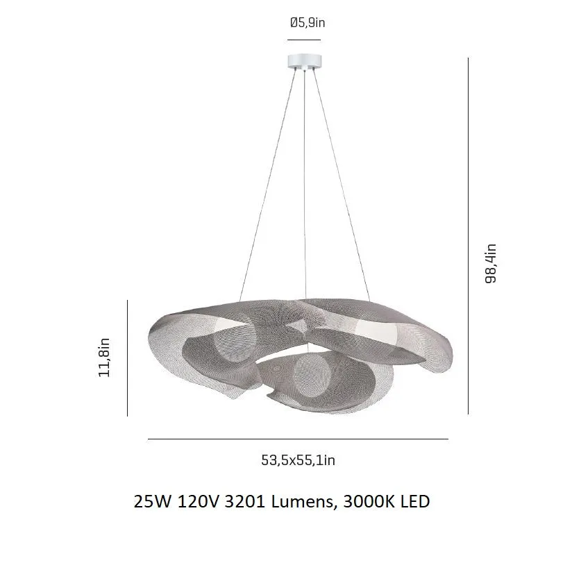Mytilus Three-Light LED Pendant Light