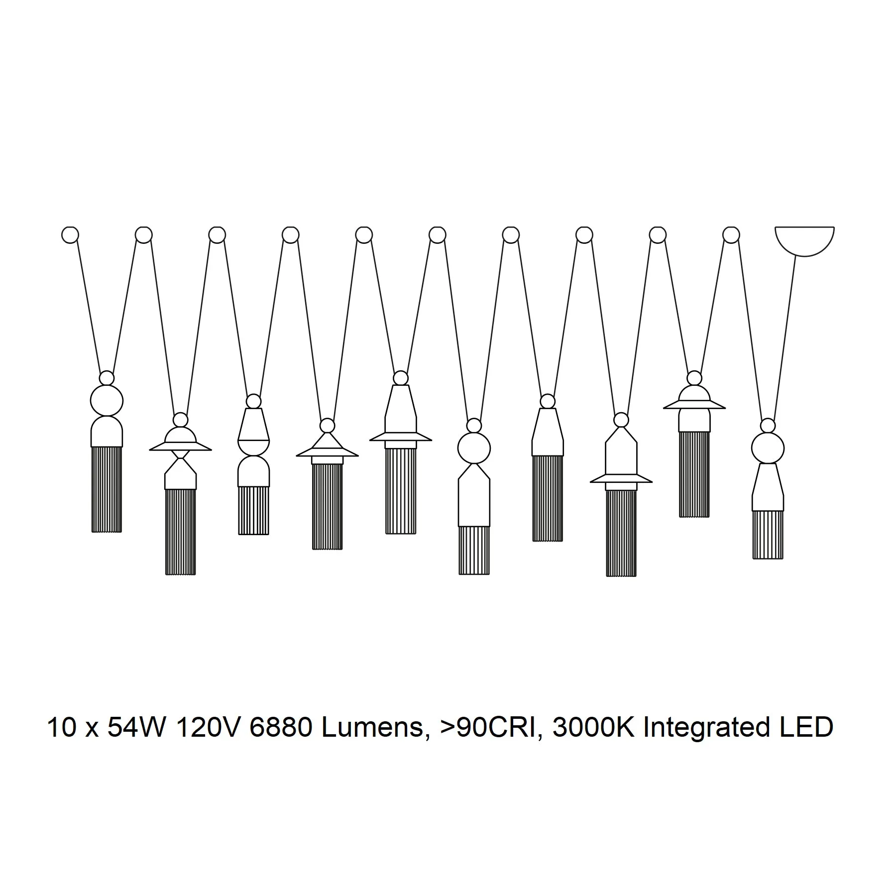 Nappe LED Multi-Light Pendant Light