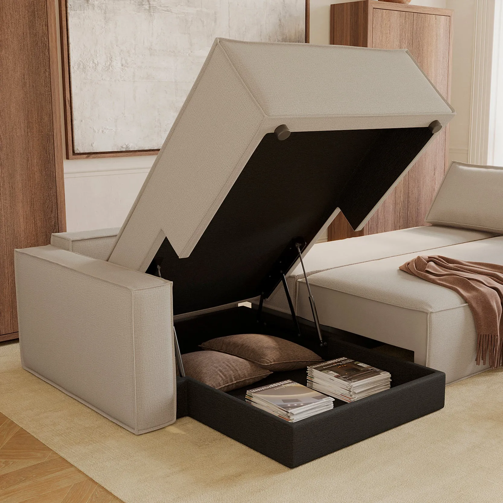 Newilla Standard Arms Sofa Bed with Chaise