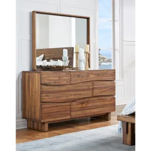 Ocean Six Drawer Solid Wood Dresser in Natural Sengon (2024) Modus