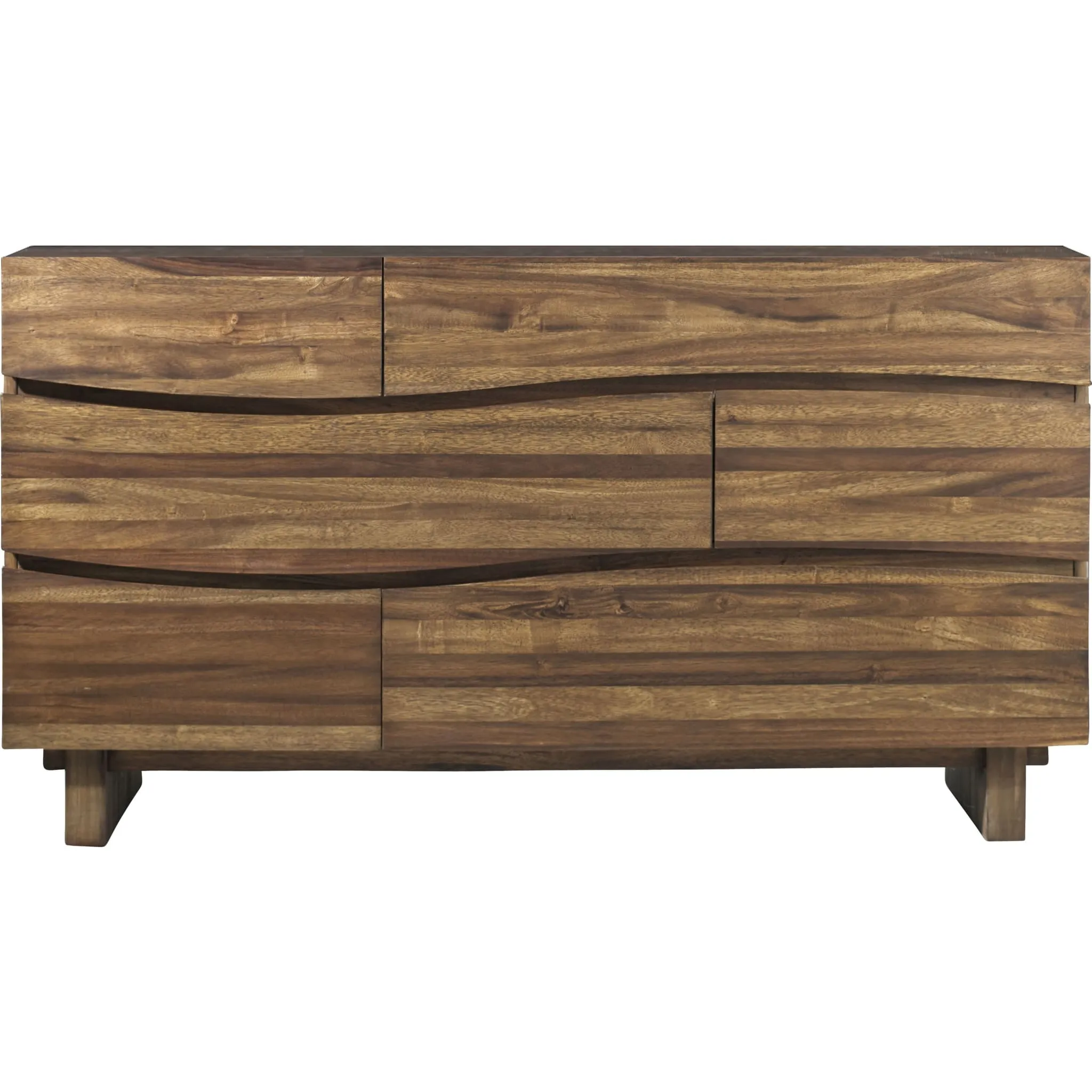 Ocean Six Drawer Solid Wood Dresser in Natural Sengon (2024) Modus