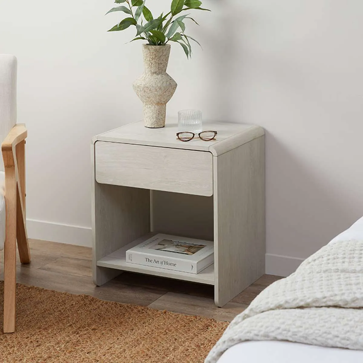 Owen Bedside Table - Cream Mocka