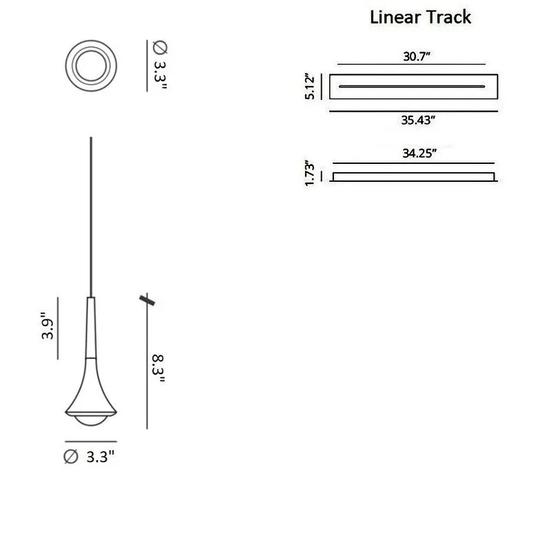 Rain Multi-Light Linear Track Pendant Light