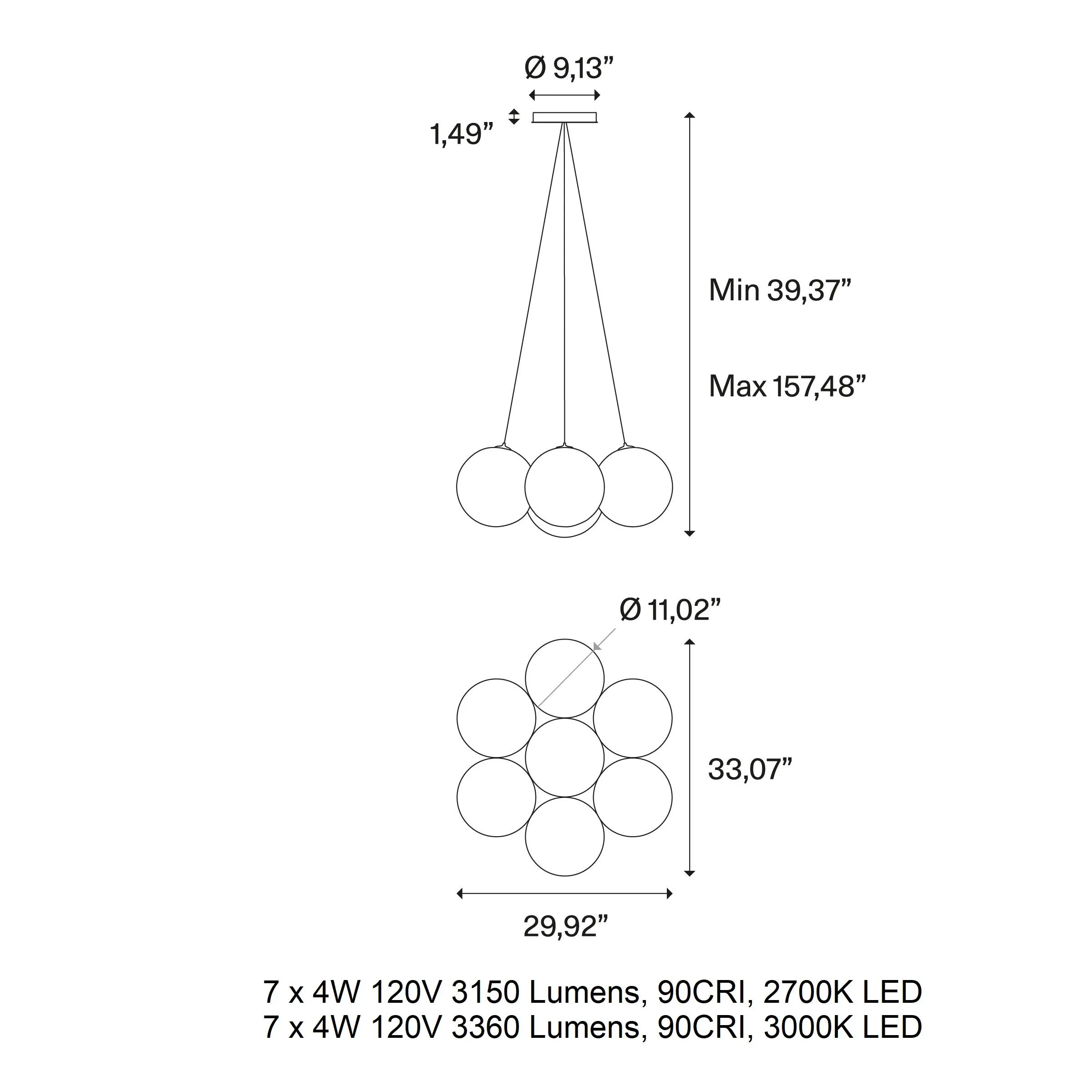 Random Cloud Large Multi Light LED Pendant Light