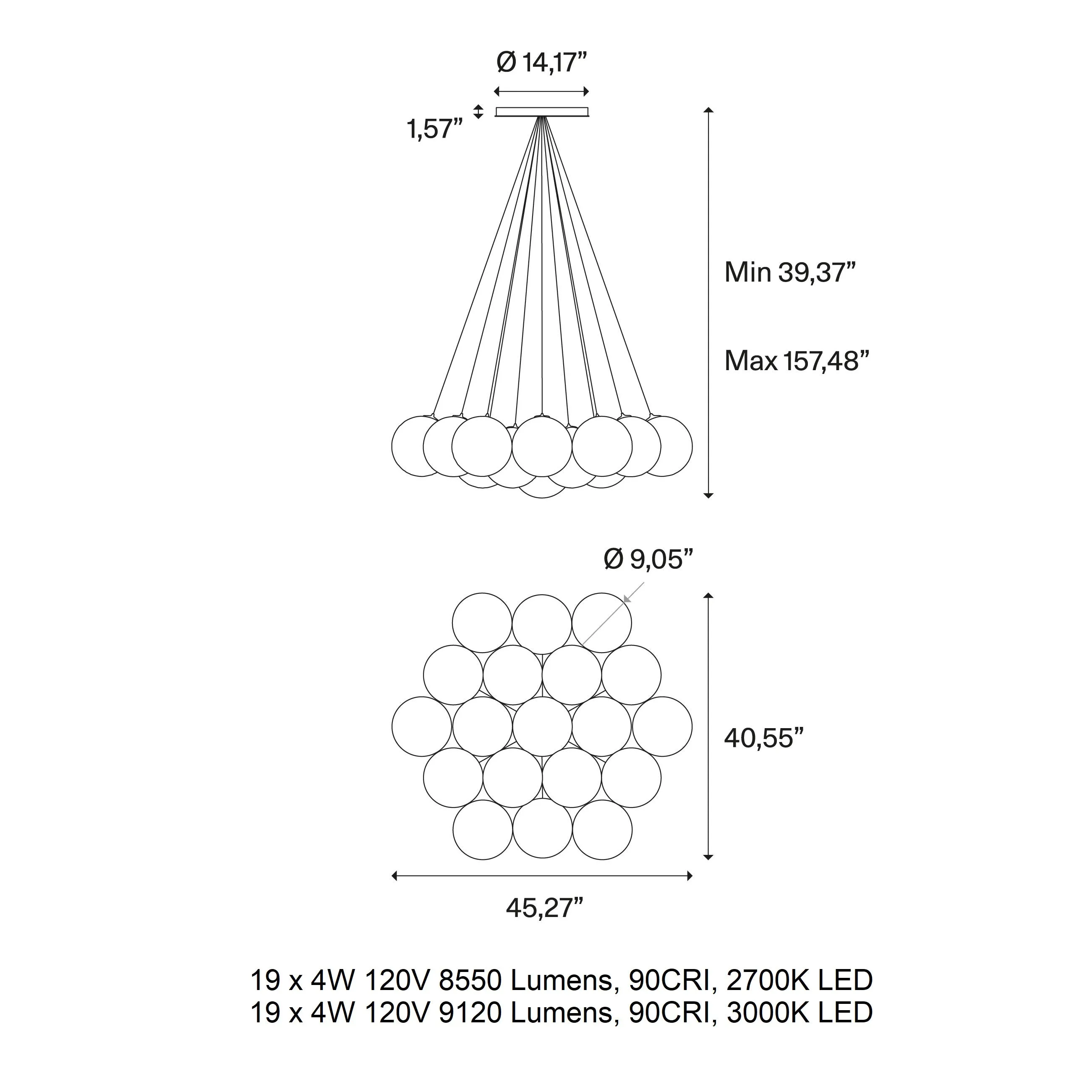 Random Cloud Small Multi Light LED Pendant Light