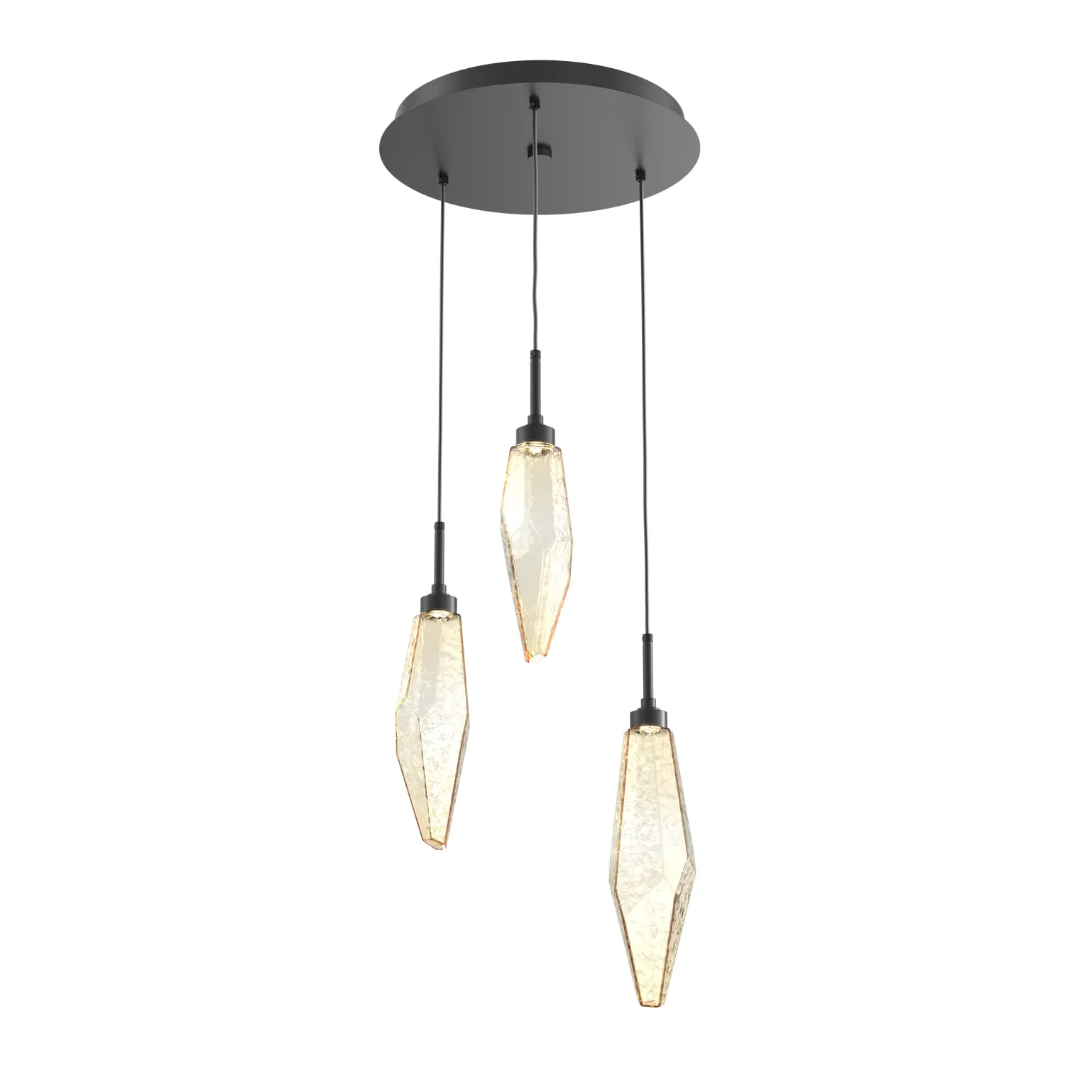 Rock Crystal Round Multi-Light LED Pendant Light