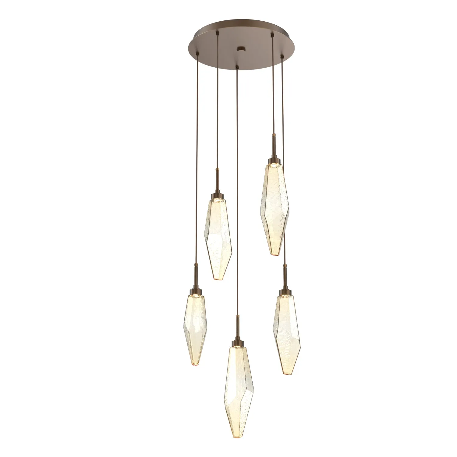 Rock Crystal Round Multi-Light LED Pendant Light