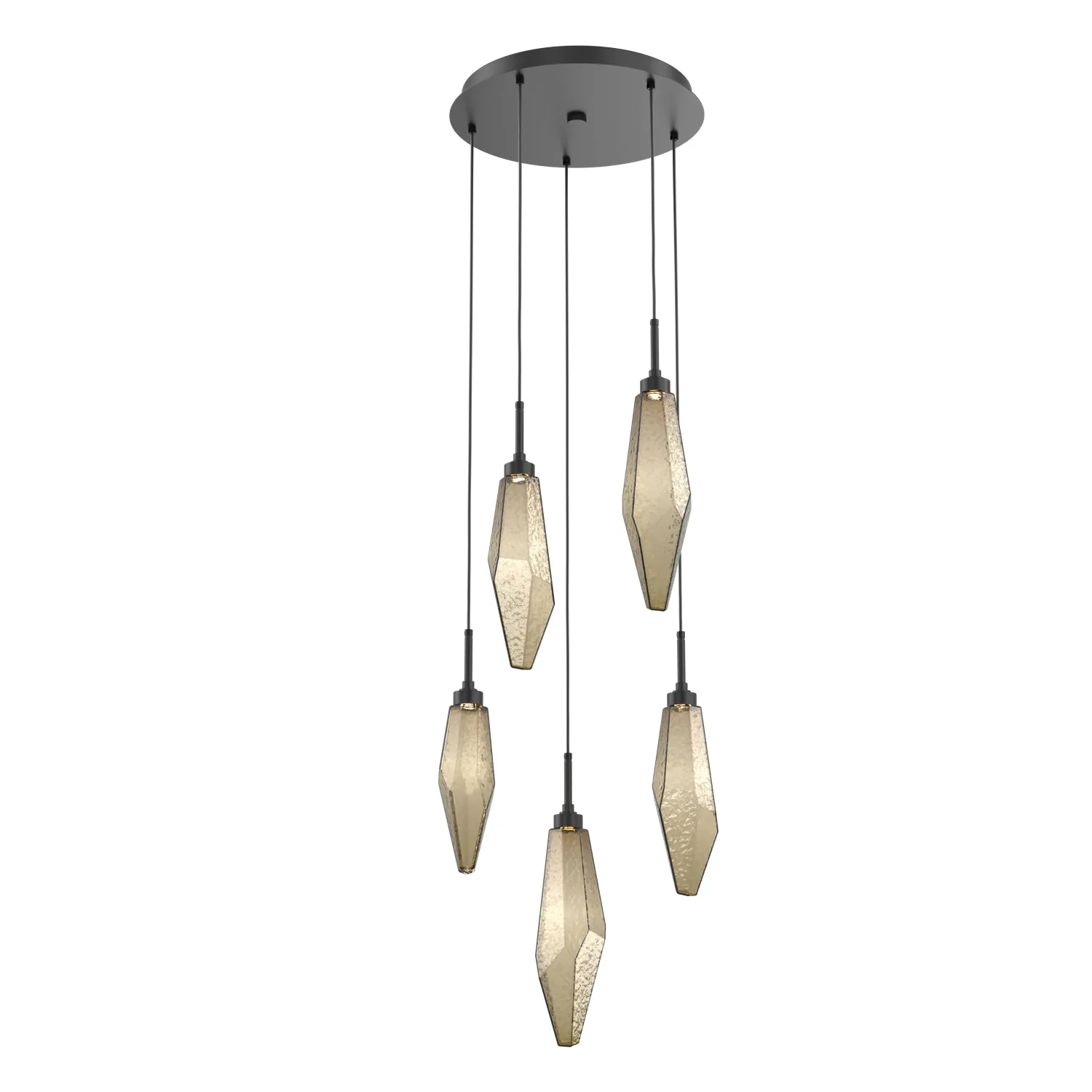 Rock Crystal Round Multi-Light LED Pendant Light