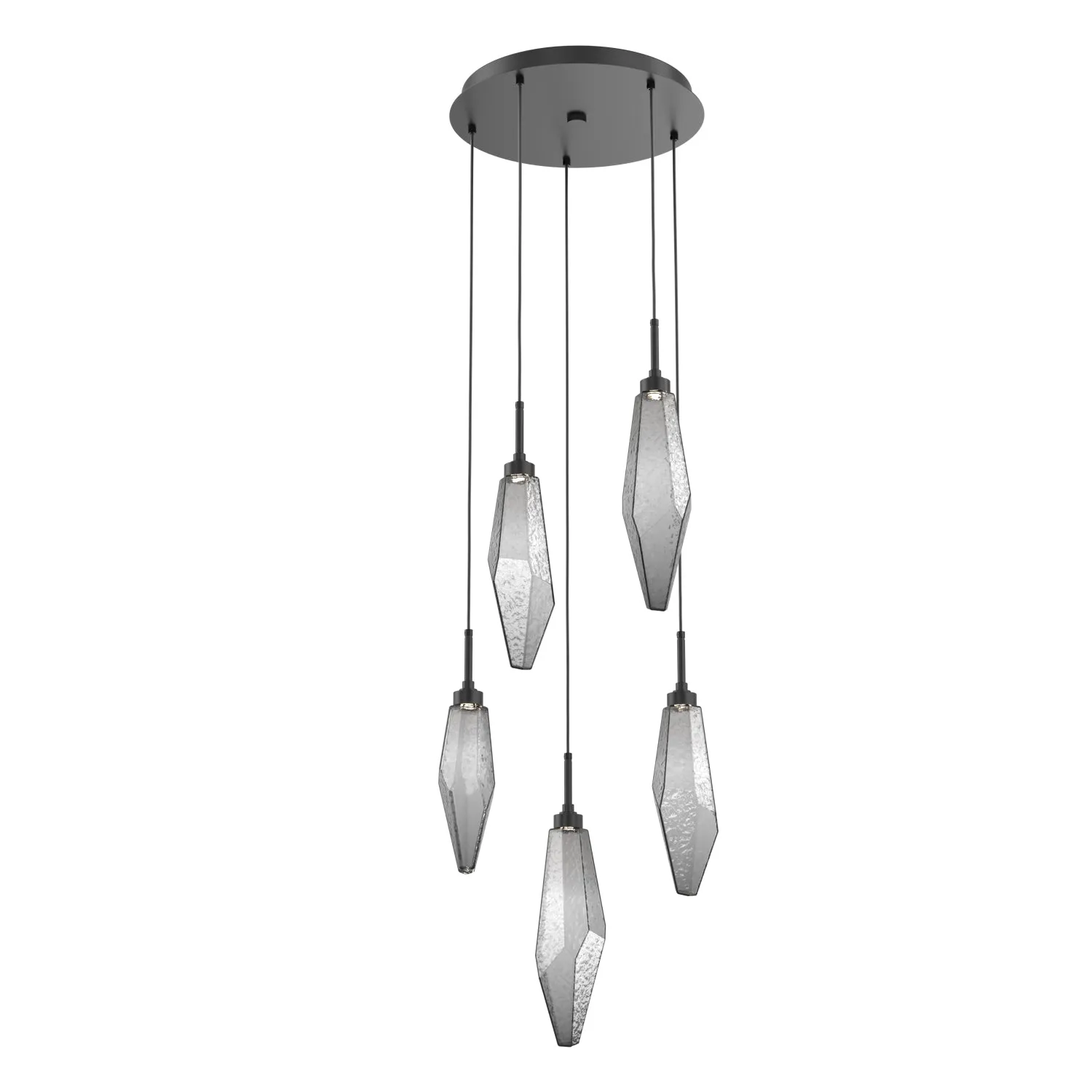 Rock Crystal Round Multi-Light LED Pendant Light