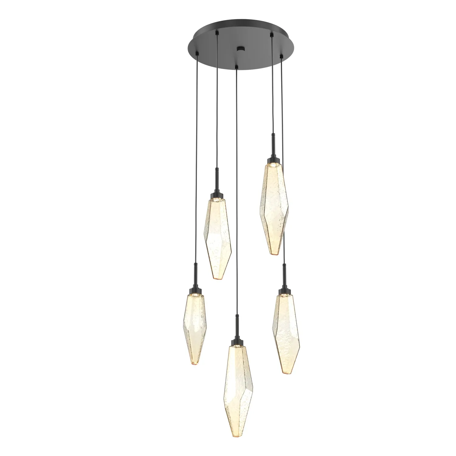 Rock Crystal Round Multi-Light LED Pendant Light