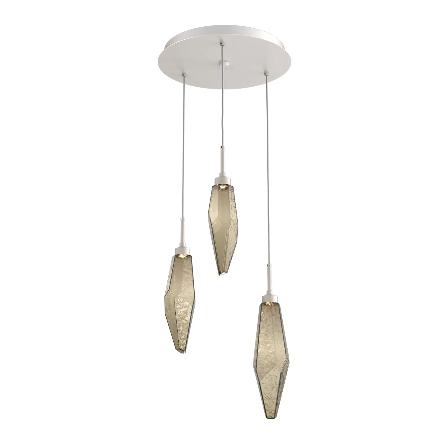 Rock Crystal Round Multi-Light LED Pendant Light