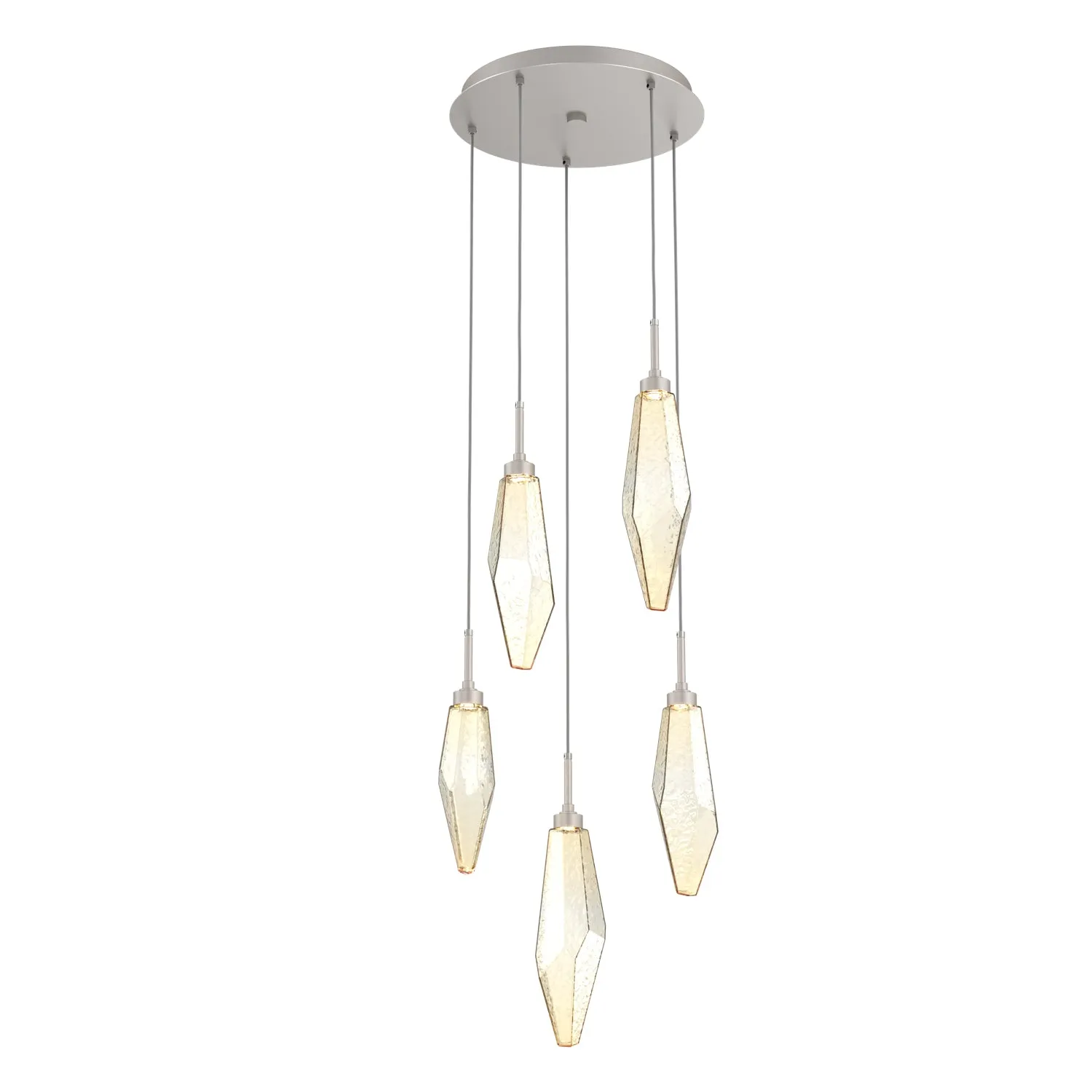 Rock Crystal Round Multi-Light LED Pendant Light
