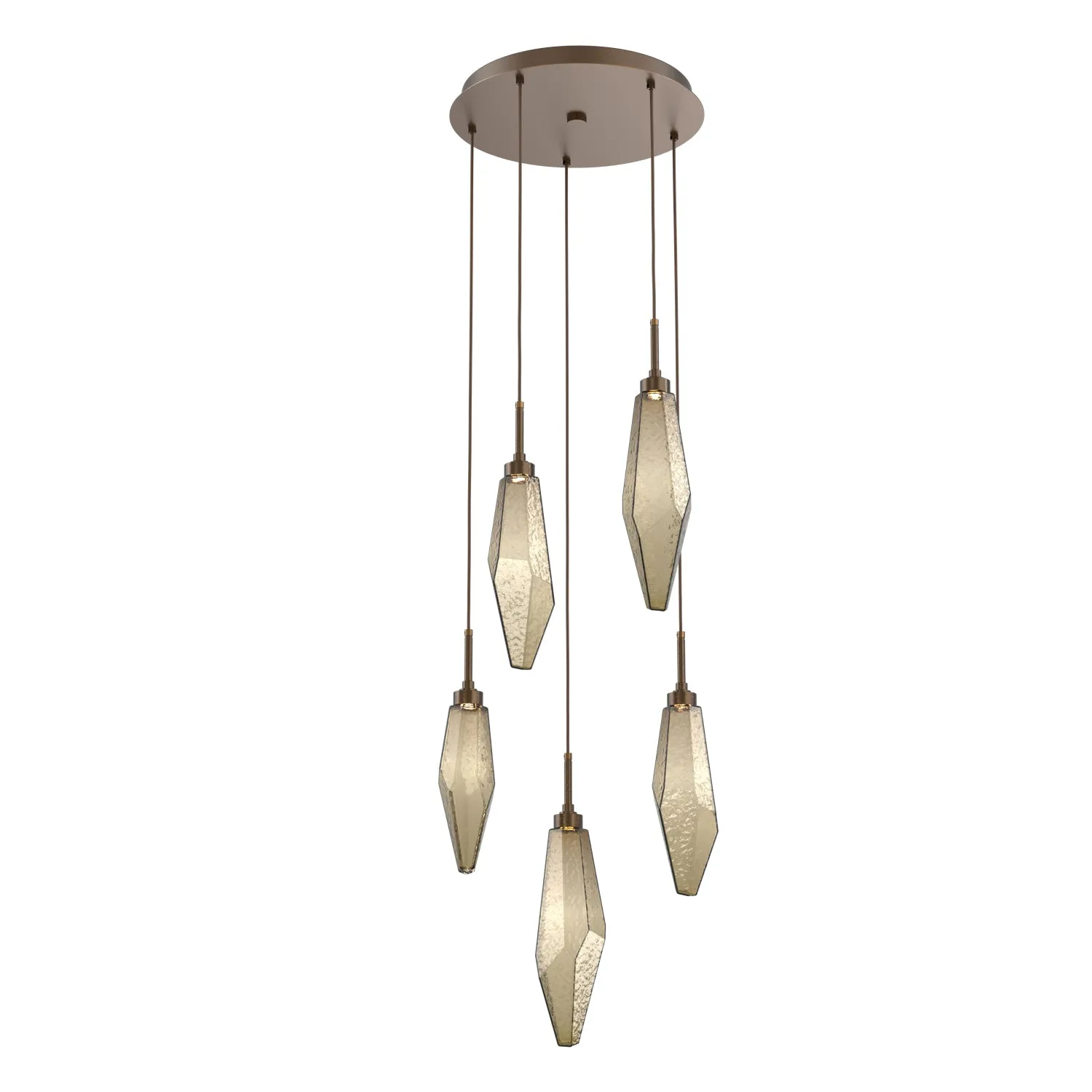 Rock Crystal Round Multi-Light LED Pendant Light