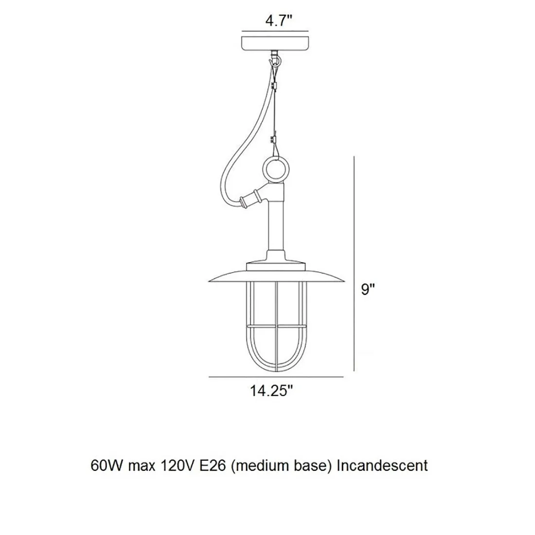 Ship's Well Glass Pendant Light With Visor