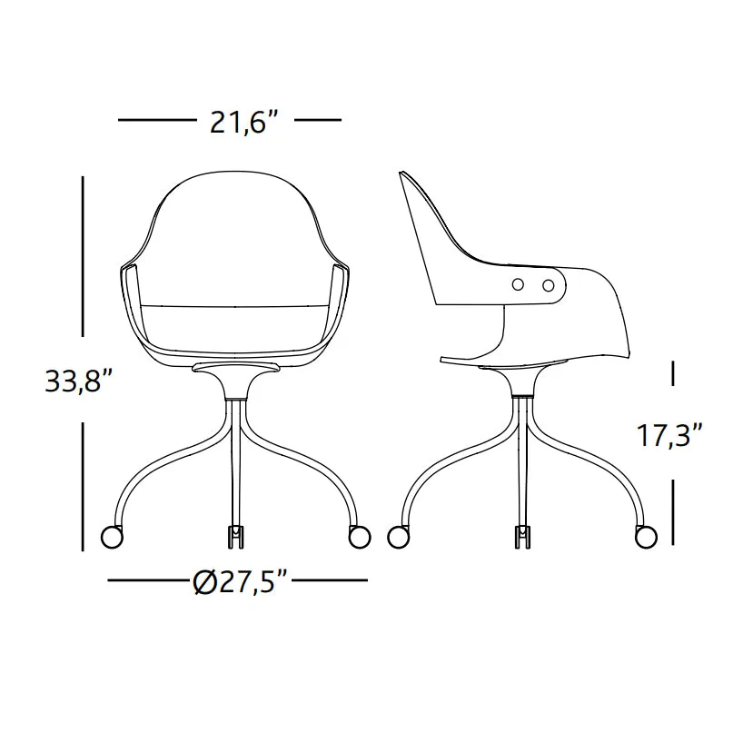Showtime Nude Swivel Chair with Castors