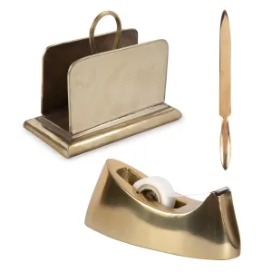 Solid Brass Desk Set