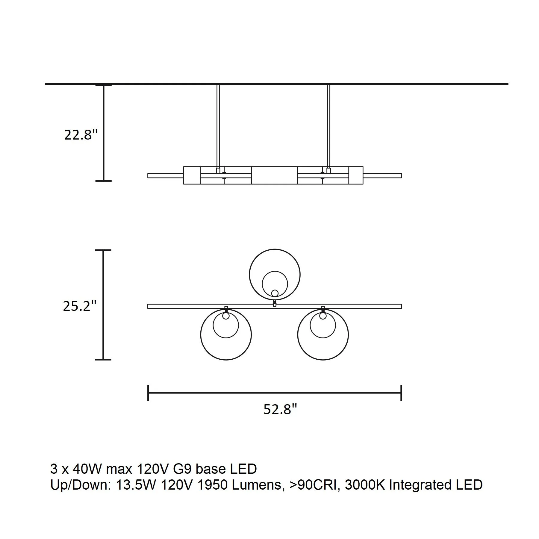 Sound LED Linear Pendant Light