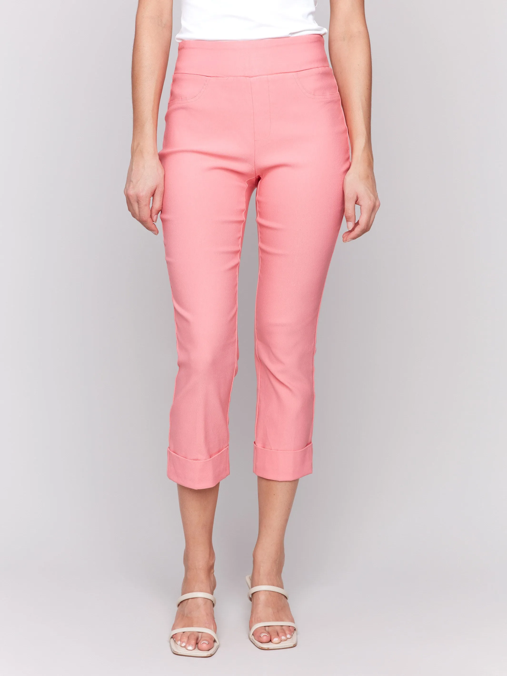 Stretch Pull-On Capri Pants - Watermelon