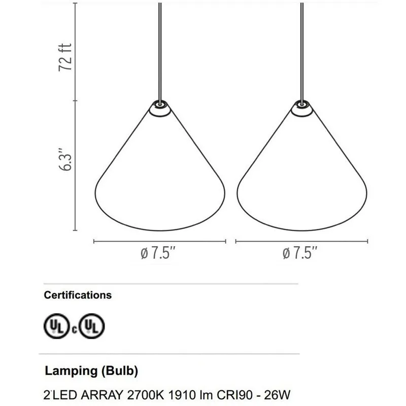 String Light Cone Pendant Light