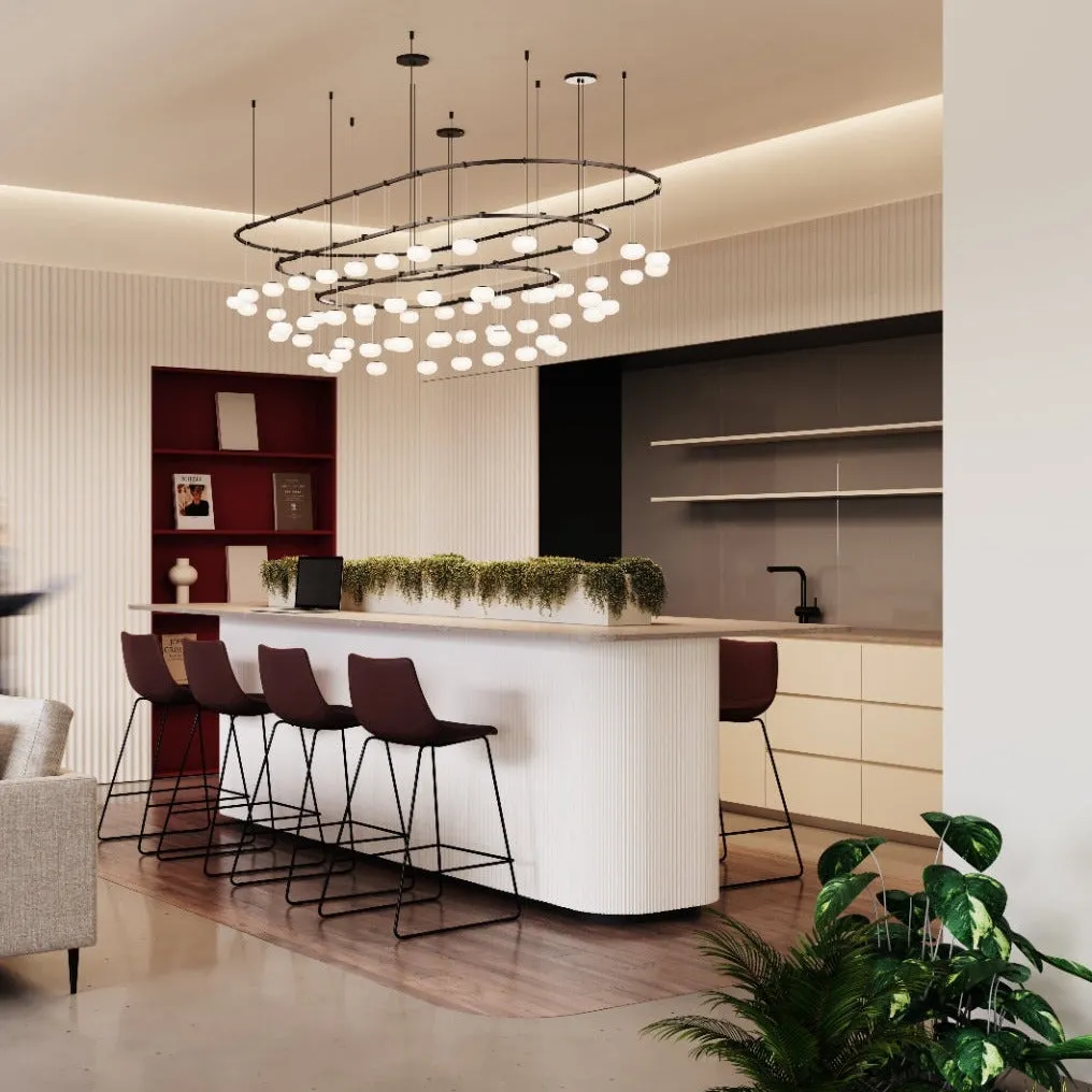 Suspenders 3-Bar Path Racetrack Multi Light Pendant Light