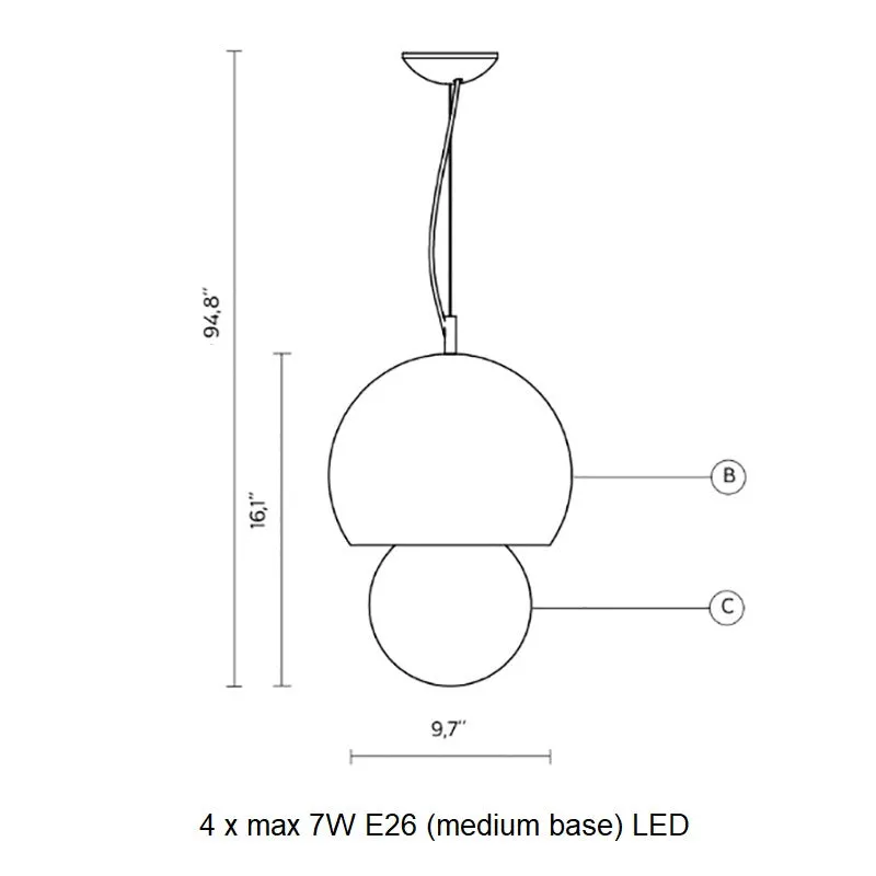 Triluna SE310BC Pendant Light