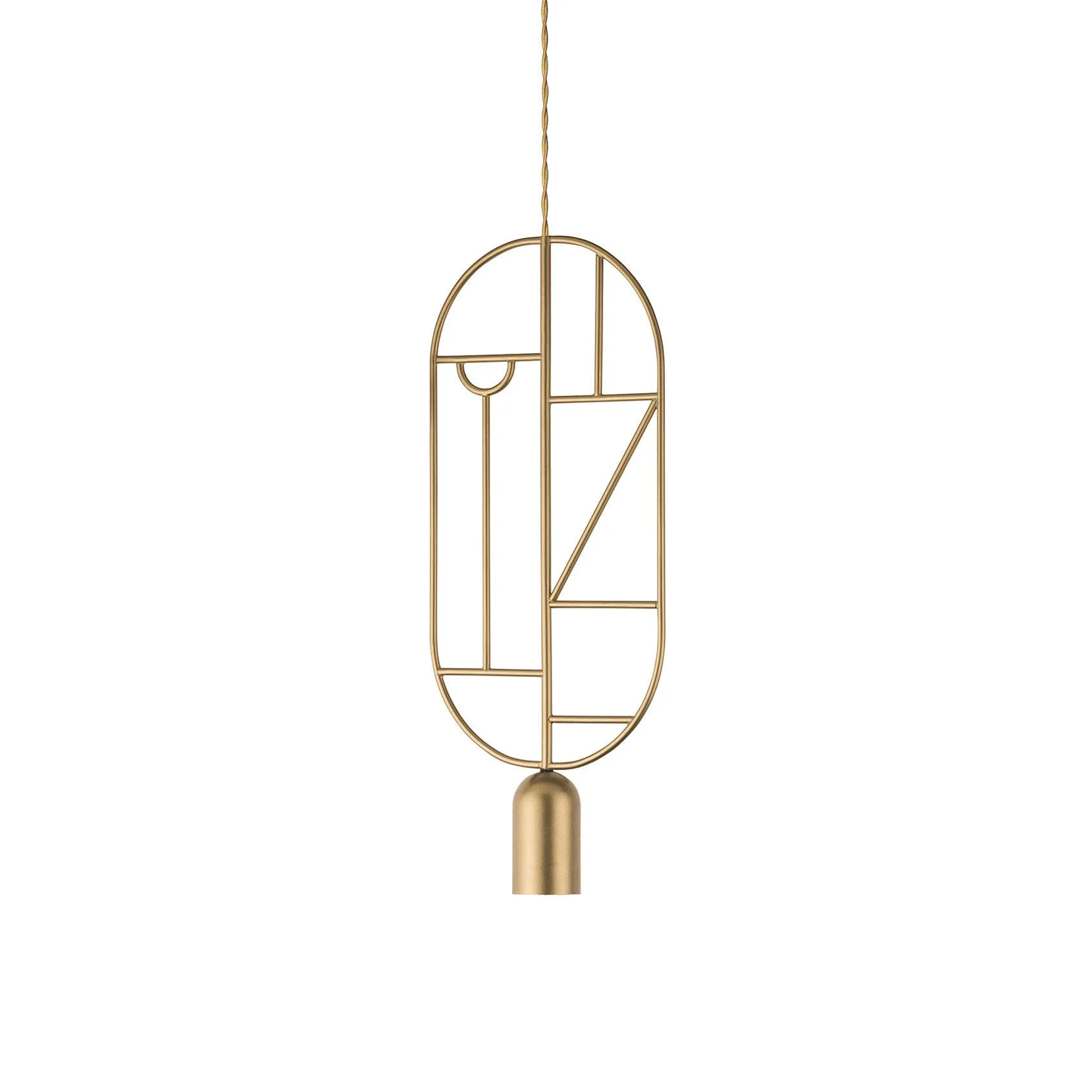 Wooden Dots Vertical Oval Pendant Light