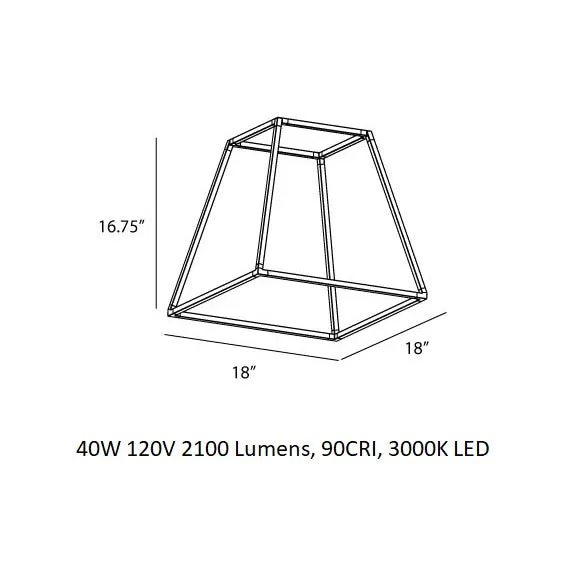 Z-Bar Rise Square Pendant Light